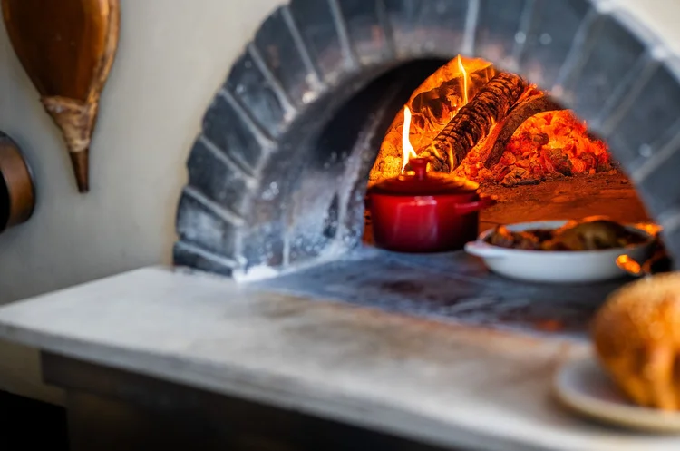 Wood-fired oven at Bistro Lagniappe